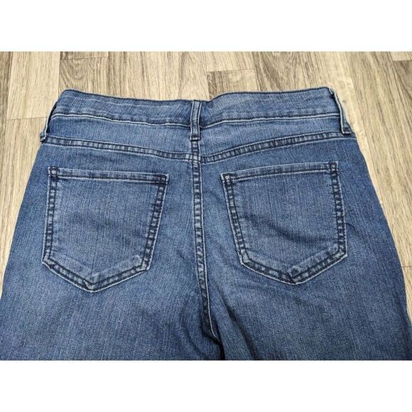 (3/$35) Old Navy Womens Size 4 Super Skinny Mid Rise Whiskered Denim Blue Jeans - Picture 3 of 10
